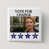Cynthia Nixon 2018 Vierkante Button 5,1 Cm (Voorkant)