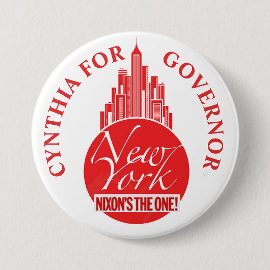Cynthia Nixon voor NY-gouverneur Ronde Button 7,6 Cm (Voorkant)