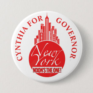 Cynthia Nixon voor NY-gouverneur Ronde Button 7,6 Cm