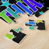 "CYNTHIA" Voornaam, geun "HAPPY BIRTHDAY" Legpuzzel (Zijkant)