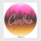Cynthia Vorname Name golden pink Aufkleber Sticker (Vel)
