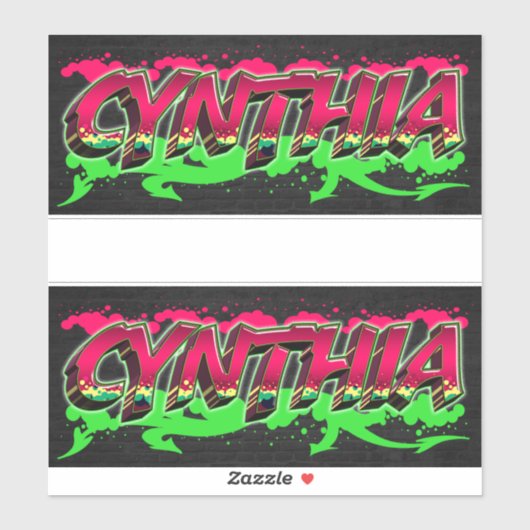 Cynthia Vorname Name Graffiti Aufkleber Sticker (Vel)