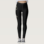 Cynthia white gold Handwriting Hose Leggings