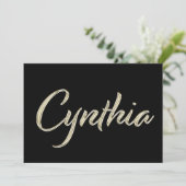 Cynthia white gold Handwriting Karte Kaart (Staand voorkant)
