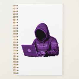 Cyper Pixel Art Spiraalschrift -Tech Journaal Planner
