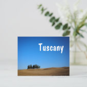 Cyperbomen en heuvels met een Toscane-tekstbriefka Briefkaart (Staand voorkant)