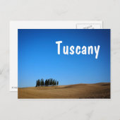 Cyperbomen en heuvels met een Toscane-tekstbriefka Briefkaart (Voorkant / Achterkant)