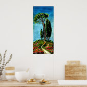 CYPERBOMEN EN MEDITERRANE PIJN IN TUSCANY POSTER (Keuken)