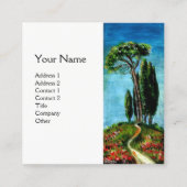 CYPERBOMEN EN MEDITERRANE PIJN IN TUSCANY VIERKANTE VISITEKAARTJE (Voorkant)