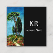 CYPERBOMEN EN MEDITERRANE PIJN IN TUSCANY VIERKANTE VISITEKAARTJE (Achterkant)