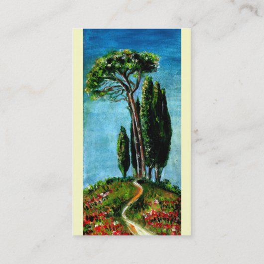 CYPERBOMEN EN MEDITERRANE PIJN IN TUSCANY VISITEKAARTJE (Achterkant)