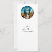 CYPERBOMEN EN POPPIËNTEN IN TUSCANY, rood blauw Kaart (Achterkant)