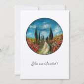 CYPERBOMEN EN POPPIËNTEN IN TUSCANY, rood blauw vi Kaart (Voorkant)