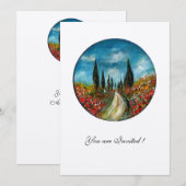 CYPERBOMEN EN POPPIËNTEN IN TUSCANY, rood blauw vi Kaart (Voorkant / Achterkant)