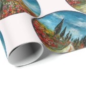 CYPERBOMEN EN POPPIËNTEN OP DE WEG VAN TUSCANY CADEAUPAPIER (Rol Hoek)