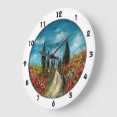 CYPERBOMEN EN POPPIËNTEN OP DE WEG VAN TUSCANY GROTE KLOK (Hoek)