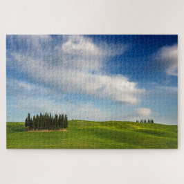 Cypersbomen in het Toscaanse landschap Legpuzzel
