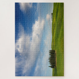 Cypersbomen in het Toscaanse landschap Legpuzzel