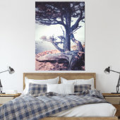 Cypress bij het Zee Canvas Afdruk (Insitu (Slaapkamer))