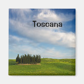 Cypress-bomen in Toscane tekstmagneet Magneet (Voorkant)