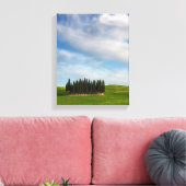 Cypress bomen in Toscane verticaal canvas Afdruk (Insitu (Woonkamer))