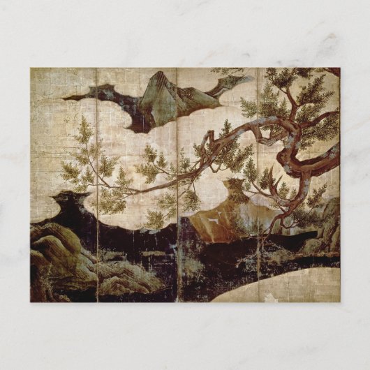 Cypress door Kano Eitoku, Muromanchi-periode Briefkaart (Voorkant)