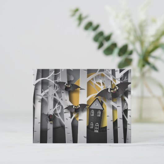 Cypress Forest en Bats Briefkaart (Staand voorkant)