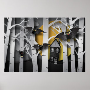 Cypress Forest en Bats Poster