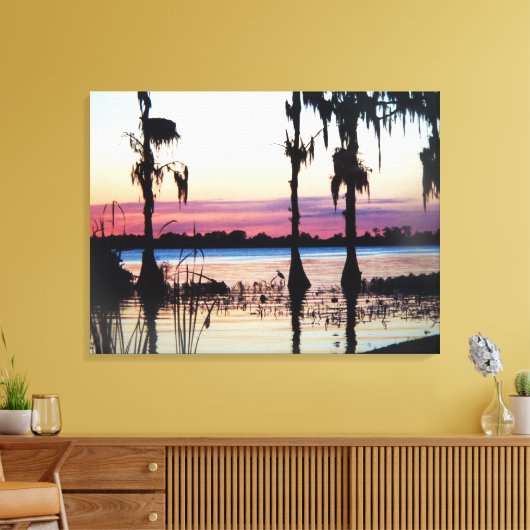 Cypress Gardens Florida Sunset moerassen canvas ku (Insitu (Woonkamer))