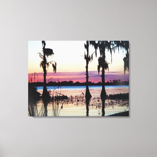 Cypress Gardens Florida Sunset moerassen canvas ku Afdruk (Voorkant)