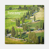 Cypress gevoerde kronkelende weg in Toscane met te Magneet (Voorkant)