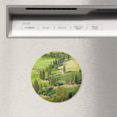 Cypress gevoerde weg in Toscane ronde magneet (Insitu (Vaatwasser))