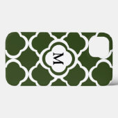 Cypress Groen en Wit Quatrefoil Monogram Case-Mate iPhone Case (Achterkant (horizontaal))