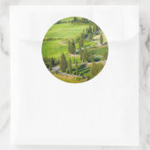 Cypress kronkelende weg in Toscane rond de sticker (Tas)