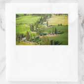 Cypress kronkelende weg, Toscane rechthoekige stic Rechthoekige Sticker (Tas)