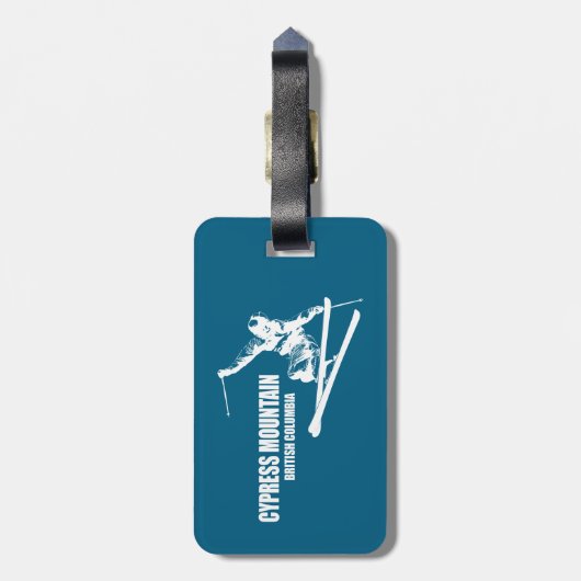 Cypress Mountain British Columbia Skier Bagagelabel (Achterkant verticaal)