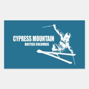 Cypress Mountain British Columbia Skier Rechthoekige Sticker