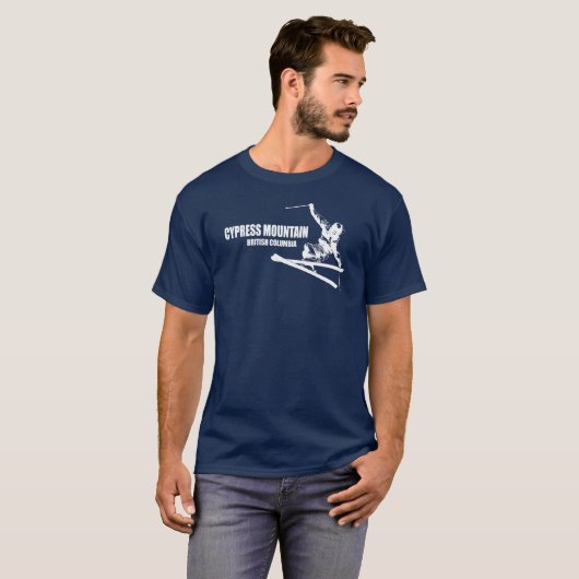 Cypress Mountain British Columbia Skier T-shirt (Voorkant volledig)