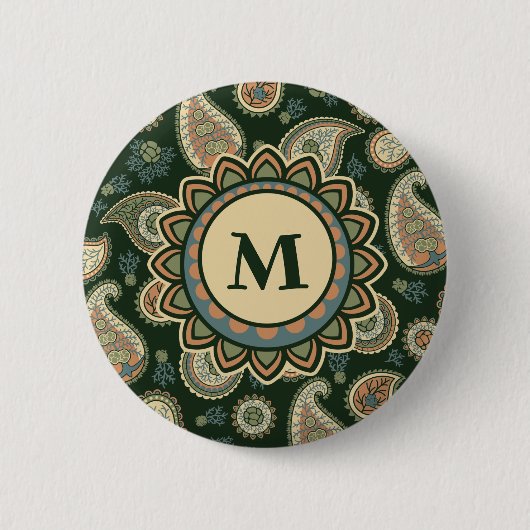 Cypress Paisley Pattern Button (Voorkant)
