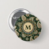 Cypress Paisley Pattern Button (Voorkant /achterkant)