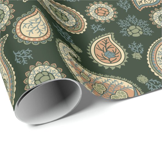 Cypress Paisley Pattern Cadeaupapier (Rol Hoek)