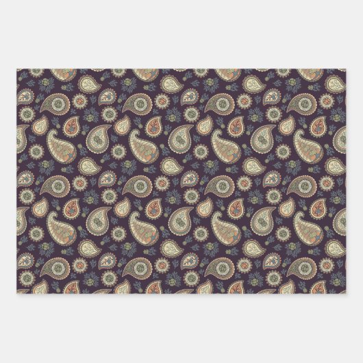 Cypress Paisley Pattern Inpakpapier Vel (Voorkant 2)