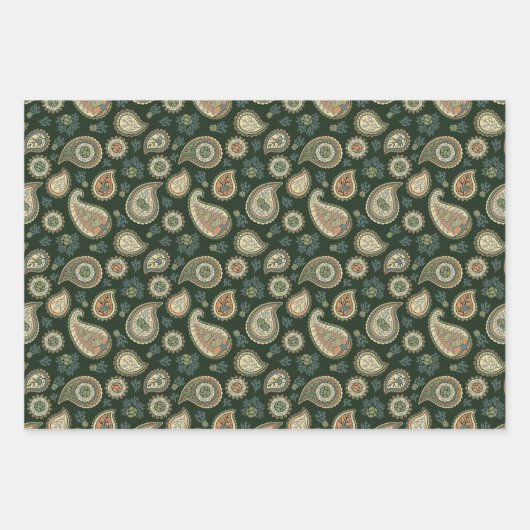 Cypress Paisley Pattern Inpakpapier Vel (Voorkant)