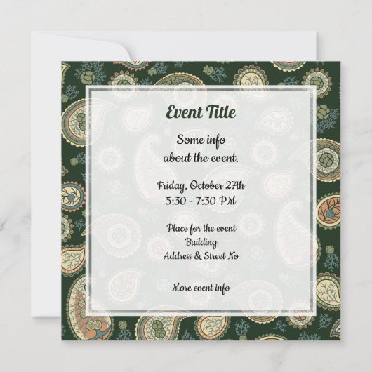Cypress Paisley Pattern Kaart (Achterkant)