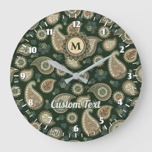 Cypress Paisley Pattern Large Clock Grote Klok