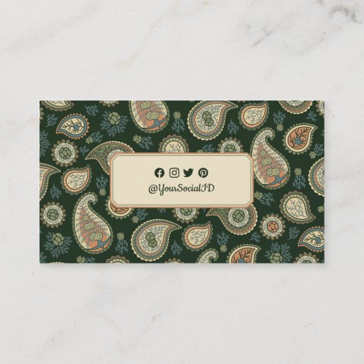 Cypress Paisley Pattern Visitekaartje (Achterkant)