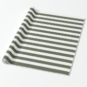 Cypress Pine groen/witte streep Cadeaupapier (Uitgerold)
