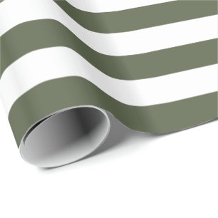 Cypress Pine groen/witte streep Cadeaupapier