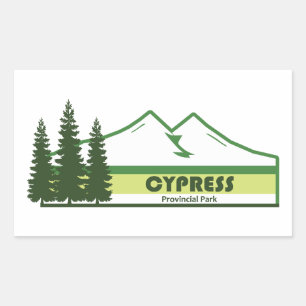 Cypress Provincial Park Groene Strepen Rechthoekige Sticker