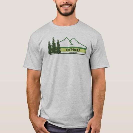 Cypress Provincial Park Groene Strepen T-shirt (Voorkant)